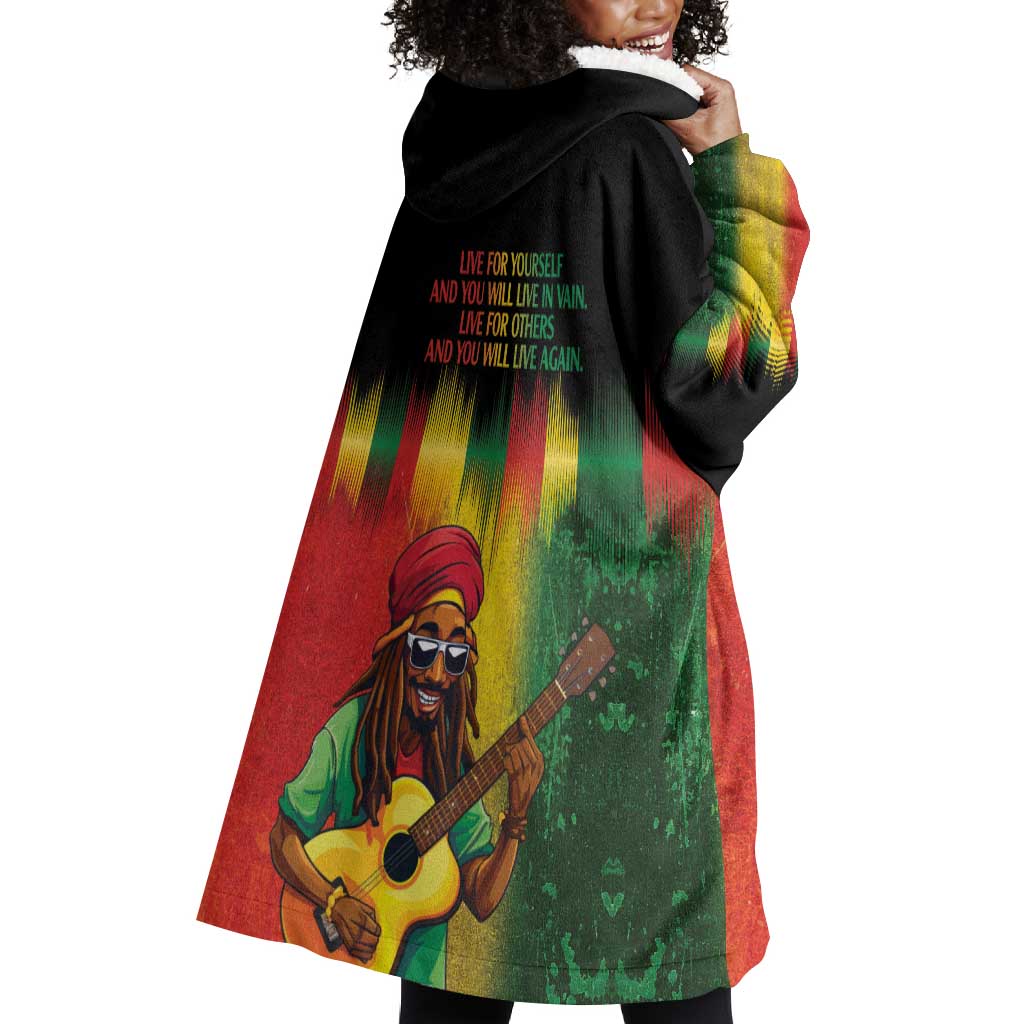 Honoring Reggae Legend Bob Birthday Wearable Blanket Hoodie