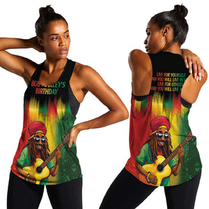 Honoring Reggae Legend Bob Birthday Women Racerback Tank