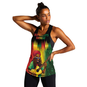 Honoring Reggae Legend Bob Birthday Women Racerback Tank