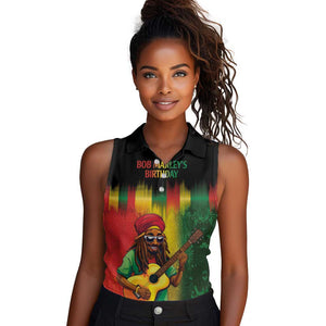 Honoring Reggae Legend Bob Birthday Women Sleeveless Polo Shirt