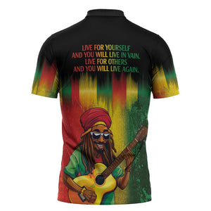 Honoring Reggae Legend Bob Birthday Zipper Polo Shirt