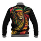 Black Jamaican Baseball Jacket Rastafarian Lion One Love LT9