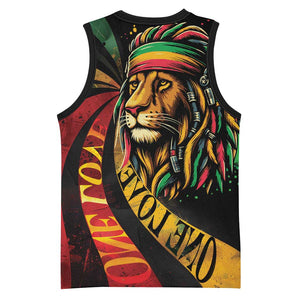 Black Jamaican Basketball Jersey Rastafarian Lion One Love - African Pride
