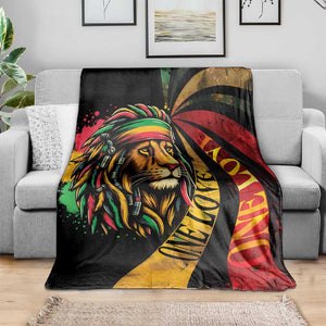 Black Jamaican Blanket Rastafarian Lion One Love