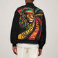 Black Jamaican Bomber Jacket Rastafarian Lion One Love LT9
