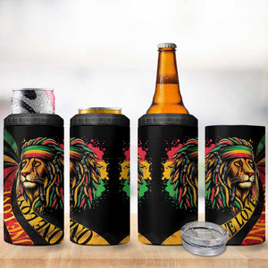 Black Jamaican 4 in 1 Can Cooler Tumbler Rastafarian Lion One Love