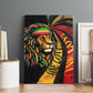 Black Jamaican Canvas Wall Art Rastafarian Lion One Love