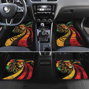 Black Jamaican Car Mats Rastafarian Lion One Love