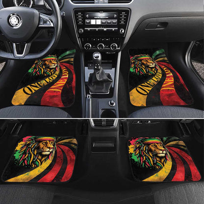 Black Jamaican Car Mats Rastafarian Lion One Love