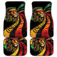 Black Jamaican Car Mats Rastafarian Lion One Love
