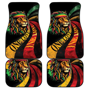 Black Jamaican Car Mats Rastafarian Lion One Love