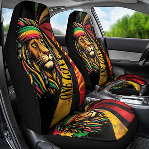 Black Jamaican Car Seat Cover Rastafarian Lion One Love