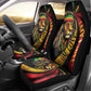 Black Jamaican Car Seat Cover Rastafarian Lion One Love