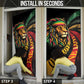 Black Jamaican Door Cover Rastafarian Lion One Love