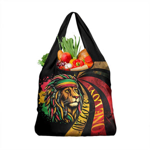 Black Jamaican Grocery Bag Rastafarian Lion One Love