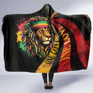 Black Jamaican Hooded Blanket Rastafarian Lion One Love