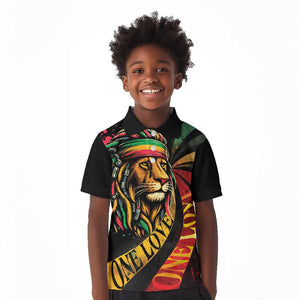 Black Jamaican Kid Polo Shirt Rastafarian Lion One Love LT9
