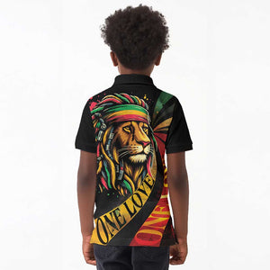 Black Jamaican Kid Polo Shirt Rastafarian Lion One Love LT9