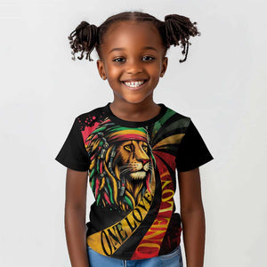Black Jamaican Kid T shirt Rastafarian Lion One Love LT9