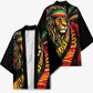 Black Jamaican Kimono Rastafarian Lion One Love