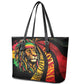 Black Jamaican Leather Tote Bag Rastafarian Lion One Love