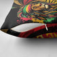 Black Jamaican Pillow Cover Rastafarian Lion One Love