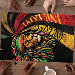 Black Jamaican Puzzle Rastafarian Lion One Love