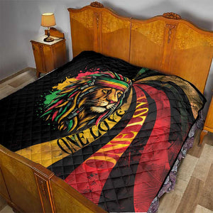 Black Jamaican Quilt Rastafarian Lion One Love