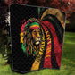 Black Jamaican Quilt Rastafarian Lion One Love