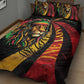 Black Jamaican Quilt Bed Set Rastafarian Lion One Love
