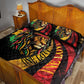 Black Jamaican Quilt Bed Set Rastafarian Lion One Love