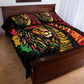 Black Jamaican Quilt Bed Set Rastafarian Lion One Love