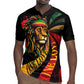 Black Jamaican Rugby Jersey Rastafarian Lion One Love LT9
