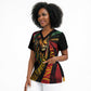 Black Jamaican Scrub Top Rastafarian Lion One Love