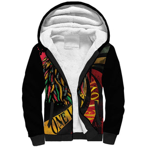 Black Jamaican Sherpa Hoodie Rastafarian Lion One Love LT9