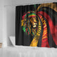 Black Jamaican Shower Curtain Rastafarian Lion One Love
