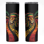 Black Jamaican Skinny Tumbler Rastafarian Lion One Love
