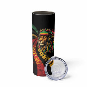 Black Jamaican Skinny Tumbler Rastafarian Lion One Love