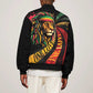 Black Jamaican Sleeve Zip Bomber Jacket Rastafarian Lion One Love LT9