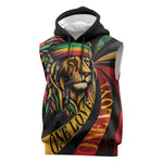 Black Jamaican Sleeveless Hoodie Rastafarian Lion One Love - African Pride