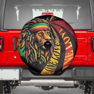 Black Jamaican Spare Tire Cover Rastafarian Lion One Love