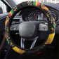 Black Jamaican Steering Wheel Cover Rastafarian Lion One Love