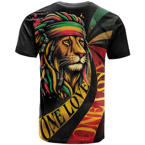 Black Jamaican T shirt Rastafarian Lion One Love LT9