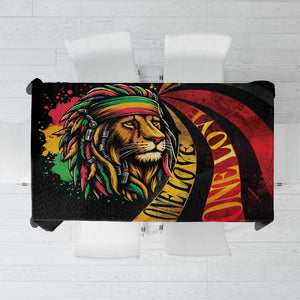 Black Jamaican Tablecloth Rastafarian Lion One Love