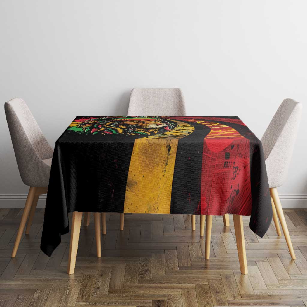 Black Jamaican Tablecloth Rastafarian Lion One Love