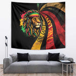 Black Jamaican Tapestry Rastafarian Lion One Love