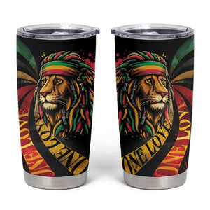 Black Jamaican Tumbler Cup Rastafarian Lion One Love
