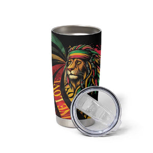 Black Jamaican Tumbler Cup Rastafarian Lion One Love