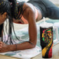 Black Jamaican Tumbler With Handle Rastafarian Lion One Love