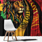 Black Jamaican Window Curtain Rastafarian Lion One Love